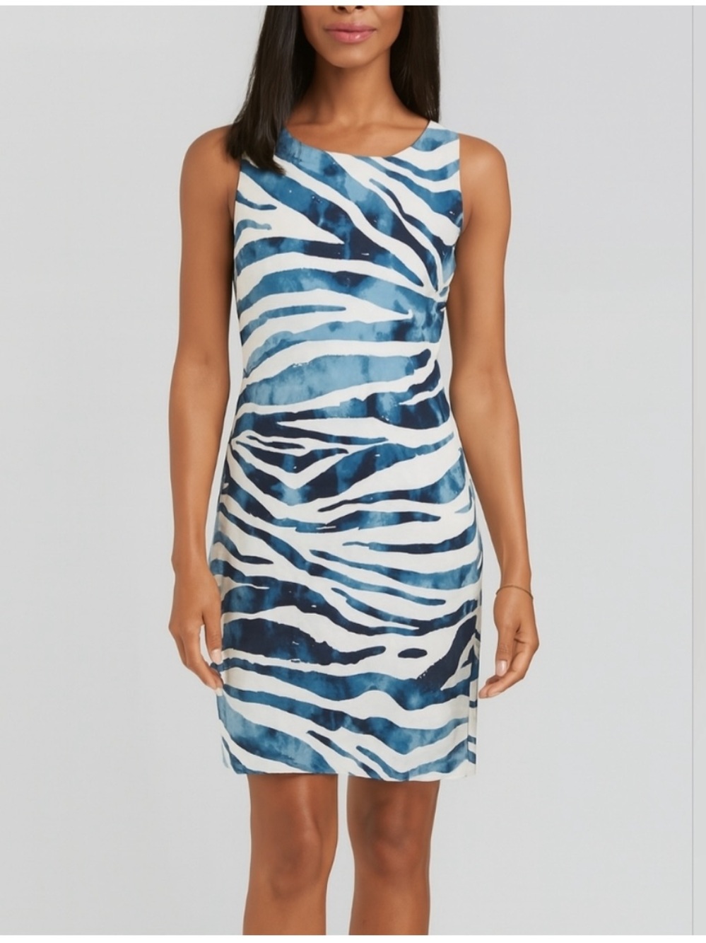 NWT Tommy Bahama Darcy Zanzebra Turquoise White Zebra Print Dress Resort - Picture 2 of 6